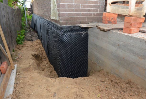 SJ Waterproofing Pros technician performing targeted Exterior Waterproofing assessment in Knox, PA